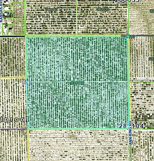 This is an aerial map view of a square agricultural plot of land — 0 SEMINOLE ROAD, BABSON PARK, FL