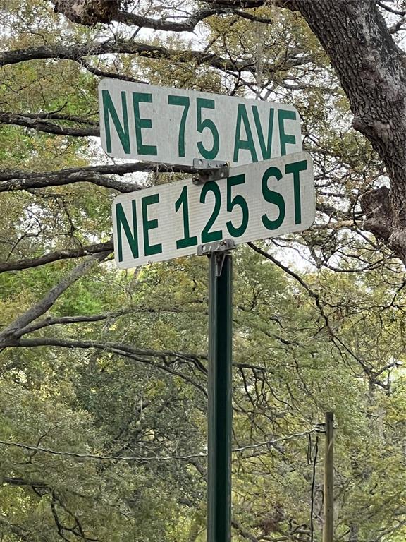 A street sign at the intersection of NE 75 Ave and NE 125 St — 0000 NE 125TH STREET, BRONSON, FL