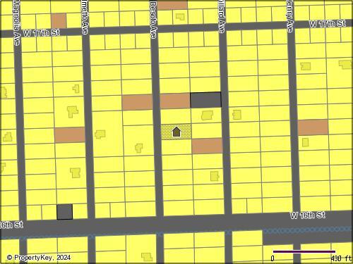 This is a map showing property parcel boundaries and street layouts in a residential neighborhood — 1610 Desoto Avenue, FL 33972, FL