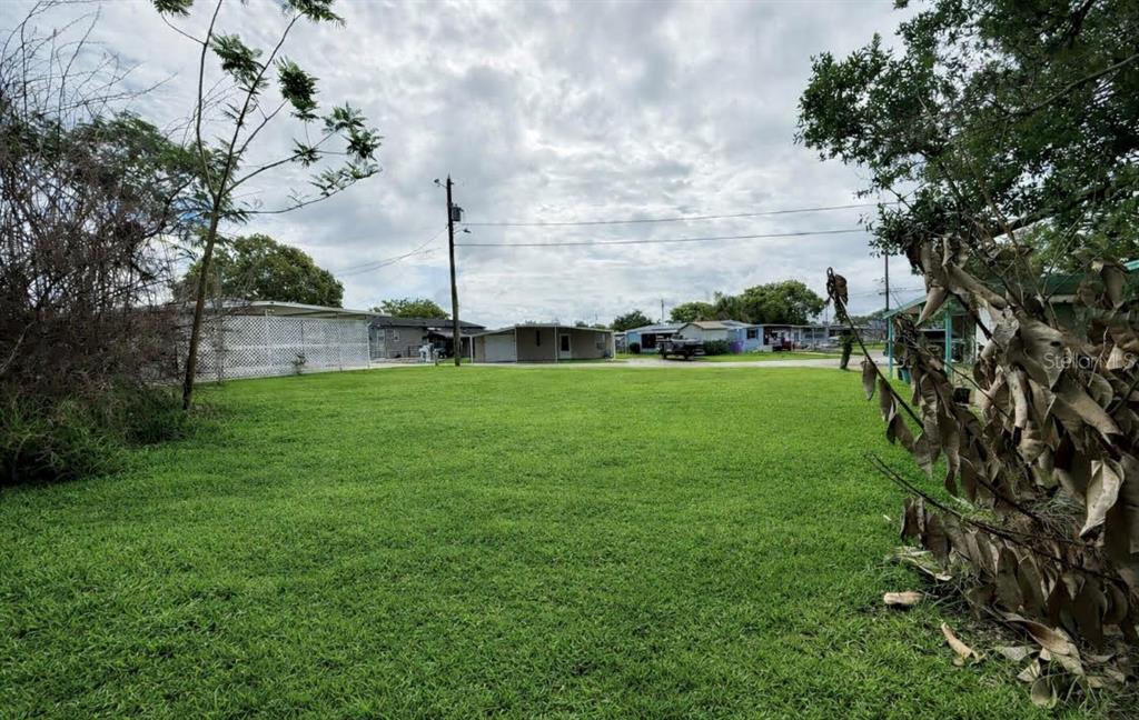 A large, grassy vacant lot is surrounded by trees and neighboring residential buildings — 0 WESTLAND DRIVE, TAVARES, FL