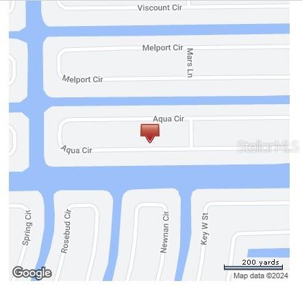 This is a map showing the location of a property on Aqua Circle — 15801 AQUA CIRCLE, PORT CHARLOTTE, FL