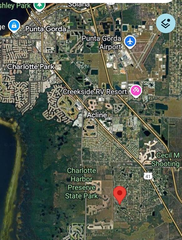 This is a map showing the location of a property near Punta Gorda, Florida — 27113 SAVOY DRIVE, PUNTA GORDA, FL