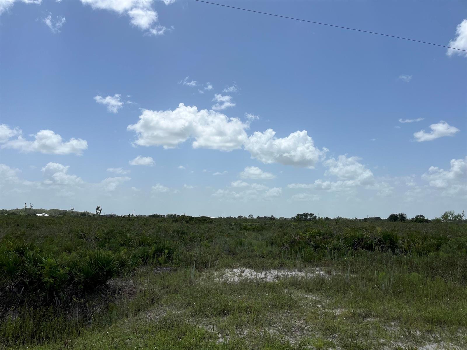 A wide, grassy field with low-lying shrubs under a blue sky with scattered clouds — 20106 NW 254th Street, Okeechobee FL 34972, OKEECHOBEE, FL