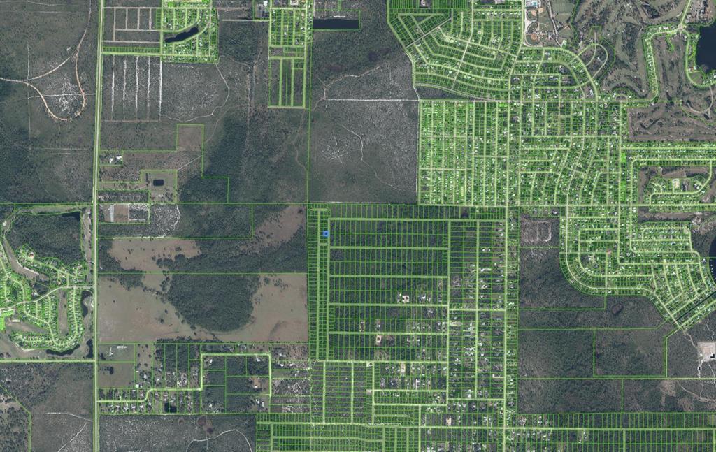 This is an aerial map showing a grid of land parcels and residential neighborhoods — 4817 PALM ROAD, SEBRING, FL