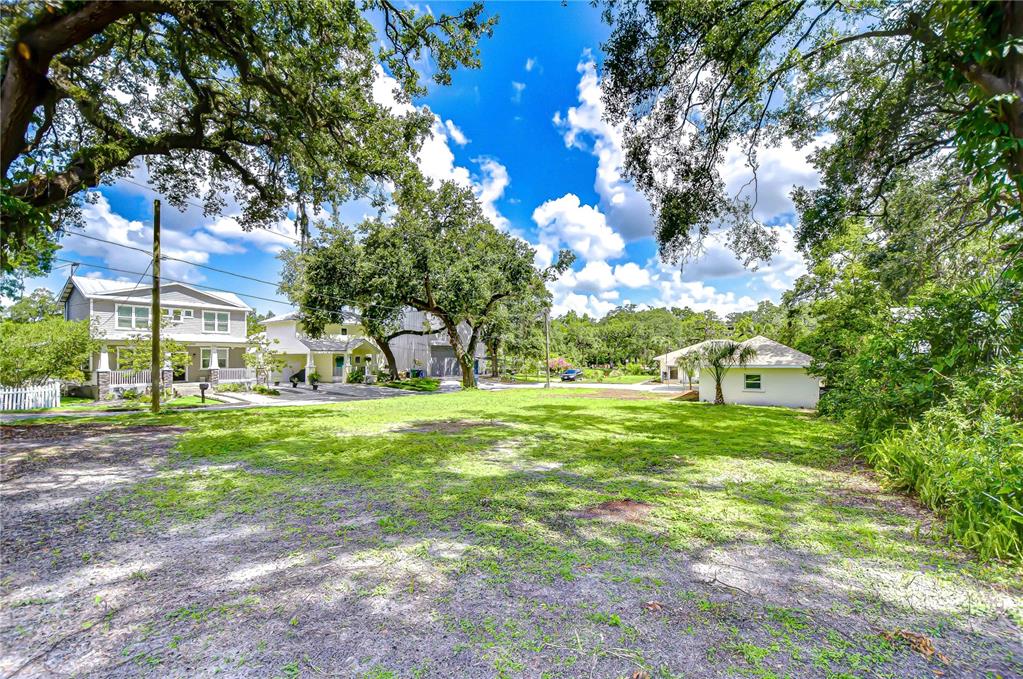 A grassy vacant lot sits in front of a residential neighborhood with mature trees — 00 STANLEY, TAMPA, FL