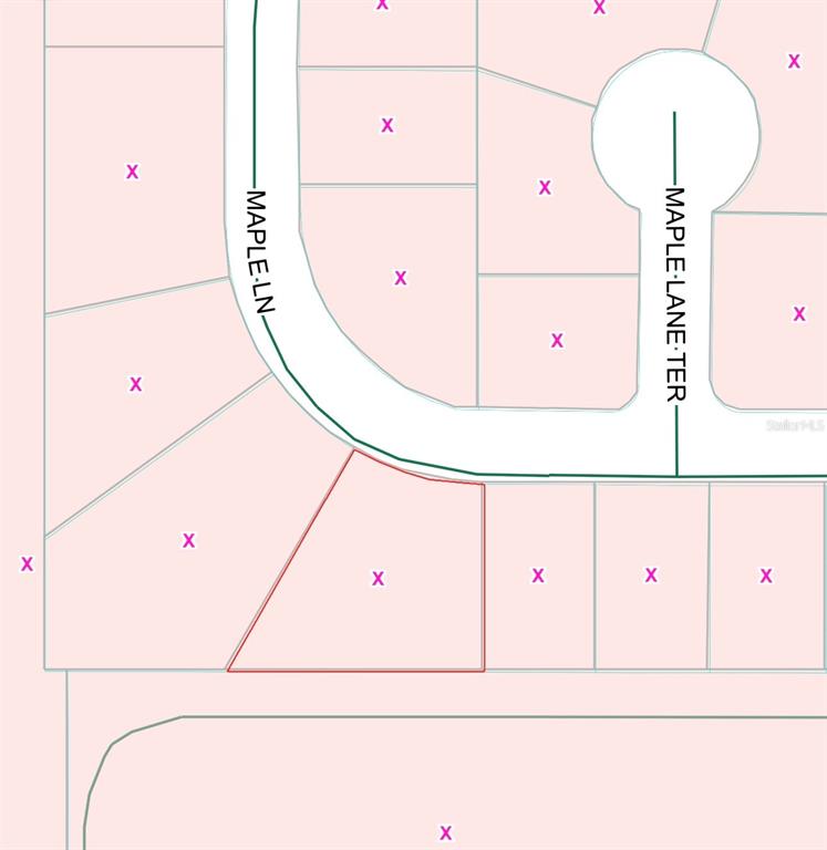 This is a plat map showing residential property lots along Maple Lane and Maple Lane Terrace — MAPLE LANE UNIT 14, OCKLAWAHA, FL