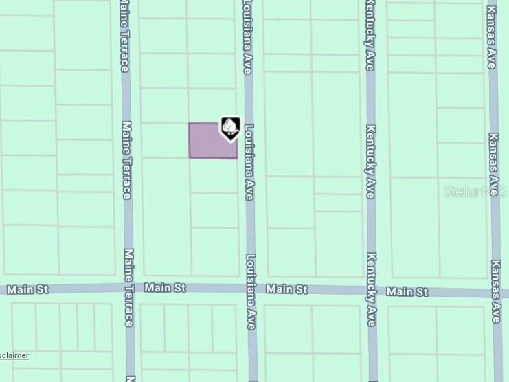 This is a map showing a rectangular property lot located along Louisiana Avenue — LOT 19 AND 20 LOUISIANA AVENUE, HAWTHORNE, FL