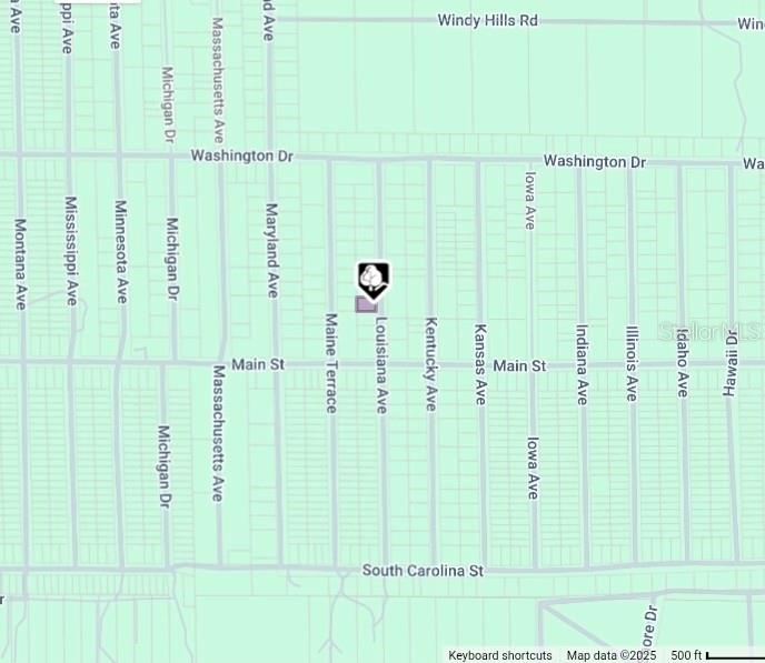 This is a map showing the location of a property on Louisiana Avenue — LOT 19 AND 20 LOUISIANA AVENUE, HAWTHORNE, FL