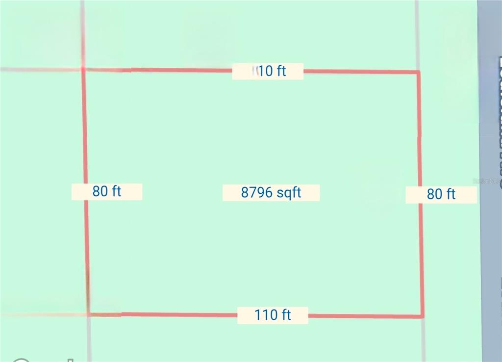 This is a map showing the dimensions and total square footage of a rectangular lot — LOT 19 AND 20 LOUISIANA AVENUE, HAWTHORNE, FL