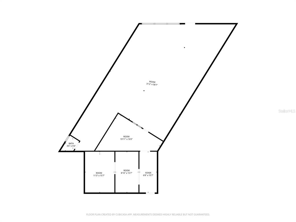This is a floor plan showing a foyer, a bathroom, and four rooms of varying sizes — 5818 SAINT AUGUSTINE ROAD, JACKSONVILLE, FL
