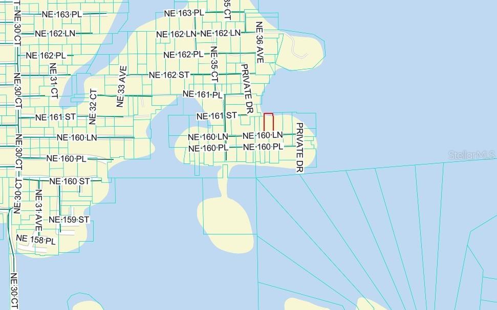 This image is a map showing street layouts and property boundaries in a residential area — TBD NE 106 LANE, CITRA, FL