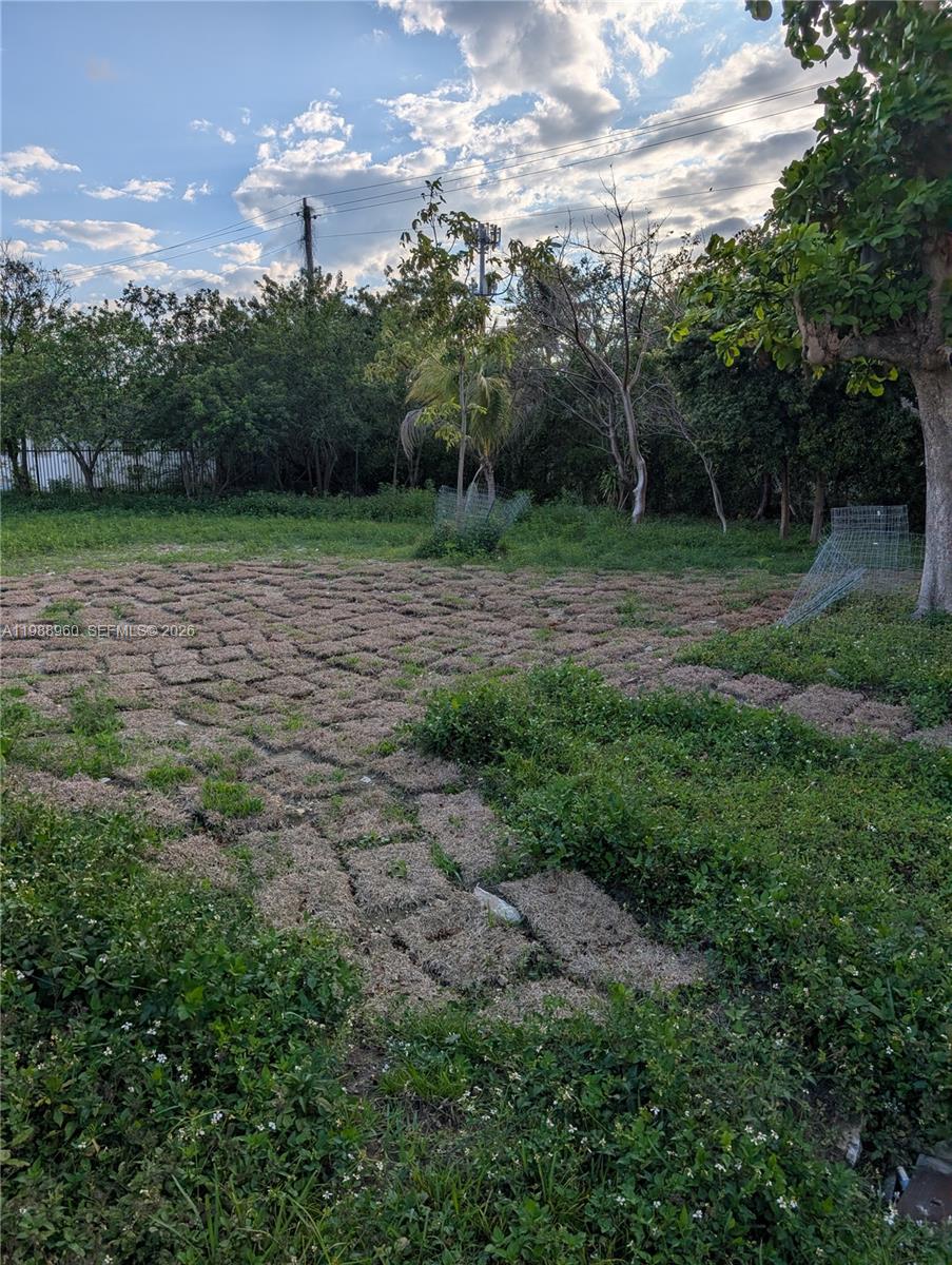 A grassy lot features a patch of newly laid sod surrounded by trees and vegetation — 660 NE 86th St, Miami FL 33138, MIAMI, FL