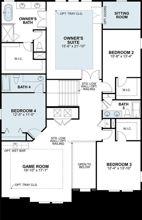This is a floor plan for the second level of a residential home — 2198 CLARY SAGE DRIVE, SPRING HILL, FL
