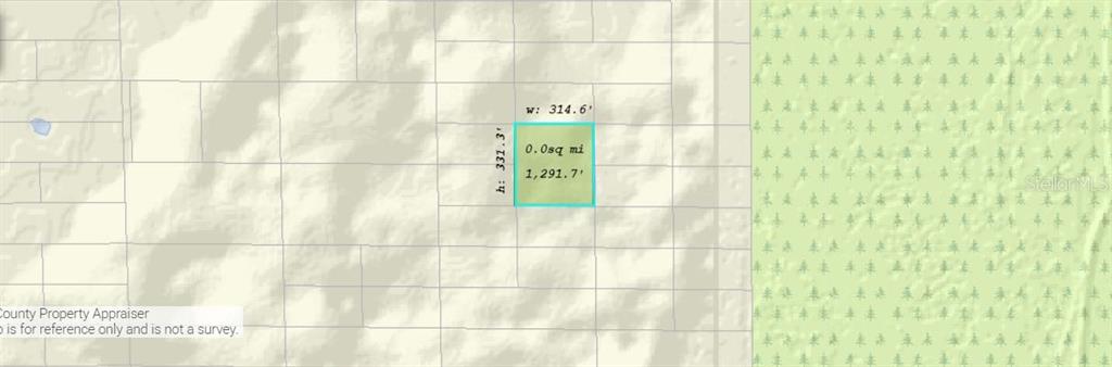 This is a map showing a rectangular property parcel with its dimensions and area — DILL ROAD, ORLANDO, FL