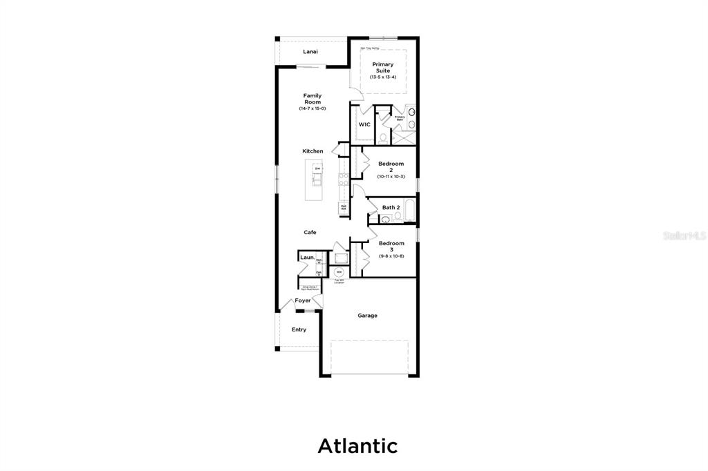 This is a floor plan for a residential home labeled Atlantic — 424 LIBERTY BEND, HAINES CITY, FL