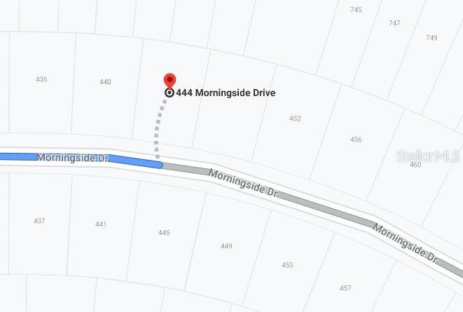 This is a map showing the location of a property on Morningside Drive — 444 MORNINGSIDE DRIVE, LAKE PLACID, FL