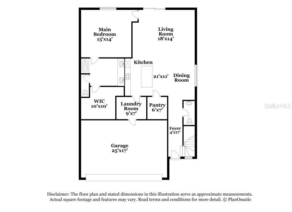 This is a floor plan showing the layout of a home with a garage — 17994 BLISSFUL STARS DRIVE, LUTZ, FL