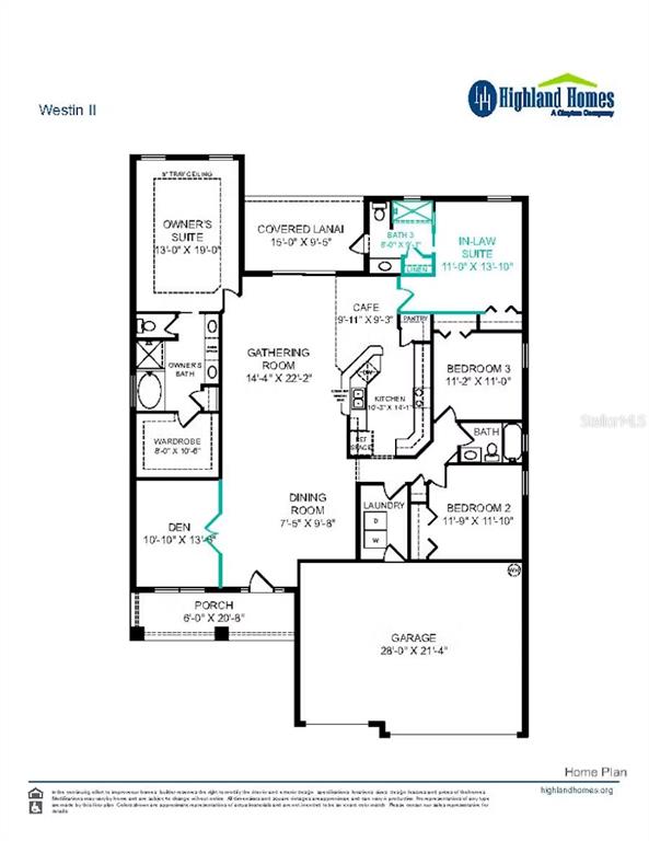 This is a floor plan for a single-story home featuring an owner's suite and garage — 648 CYPRESS CREEK RUN, ST CLOUD, FL