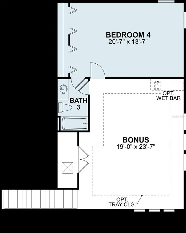 This floor plan shows a bonus room, a fourth bedroom, and a third bathroom — 1855 CLARY SAGE DRIVE, SPRING HILL, FL
