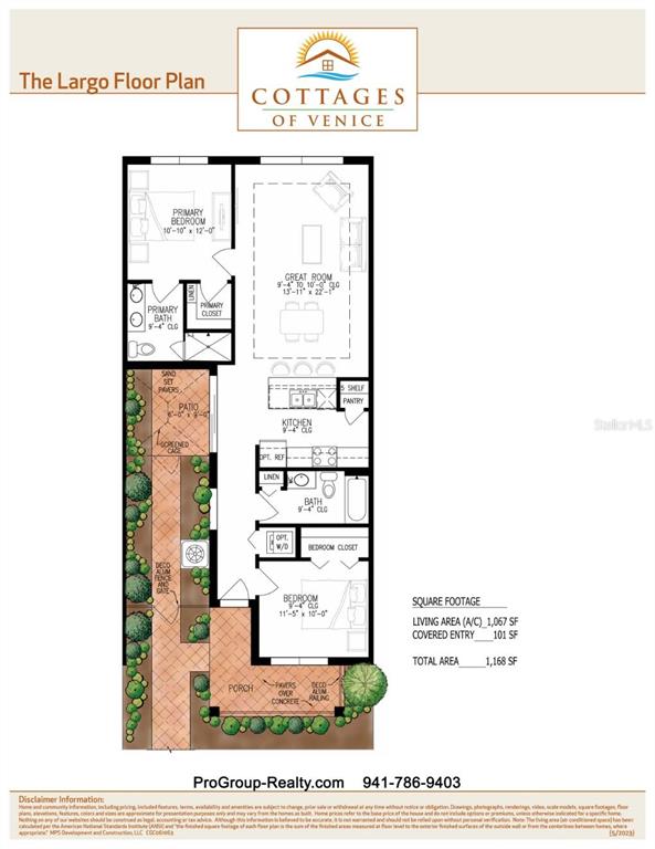 This is a floor plan for a two-bedroom home called The Largo — 124 CLIFTON WAY, VENICE, FL