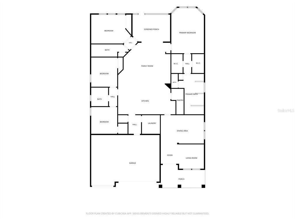 This is a floor plan of a single-story house with a garage and screened porch — 473 GRAND LANDINGS PARKWAY, PALM COAST, FL