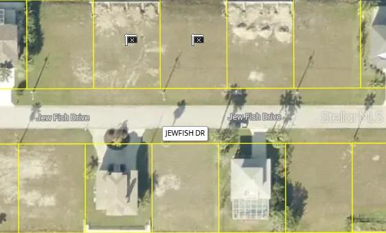 This aerial map shows several residential lots along a street named Jewfish Drive — 0 JEWFISH DRIVE, HERNANDO BEACH, FL