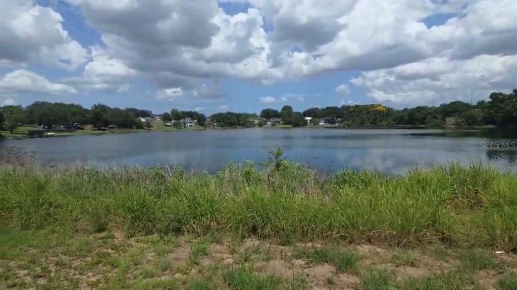 A view of a lake surrounded by grassy banks and trees under a cloudy sky — 0 S LAKESHORE COURT, EUSTIS, FL