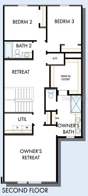 This is a floor plan for the second level of a residential home — 10732 OAK BEND DRIVE, PARRISH, FL