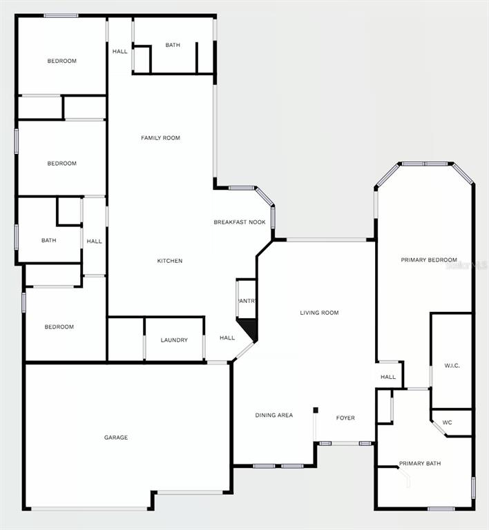 This is a floor plan of a single-story house with a garage and four bedrooms — 20655 VALPRATO COURT, VENICE, FL