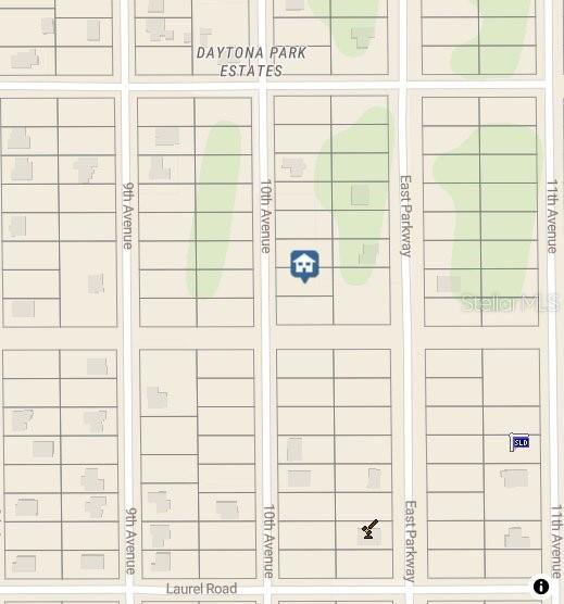 This is a map showing property lots in the Daytona Park Estates neighborhood — 10TH AVENUE, DELAND, FL