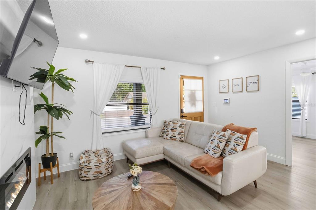This is a floor plan showing a two-bedroom, one-bathroom home with a veranda and patio — 2925 24TH STREET N, ST PETERSBURG, FL