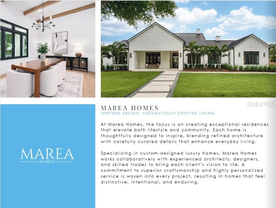 A dining room with a wooden table and an exterior view of a white house — 169 TRANQUIL MIRROR LAKE COURT Lot 7, CLERMONT, FL