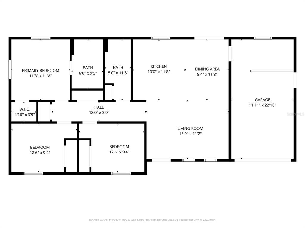 This is a floor plan of a single-story house with three bedrooms and a garage — 2600 CHARLENE STREET, PUNTA GORDA, FL
