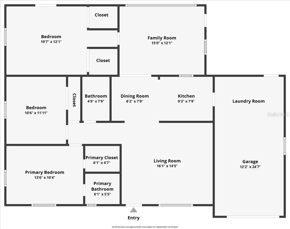 This is a floor plan showing the layout of a single-story residential home — 18 CONCORD DRIVE, ORMOND BEACH, FL