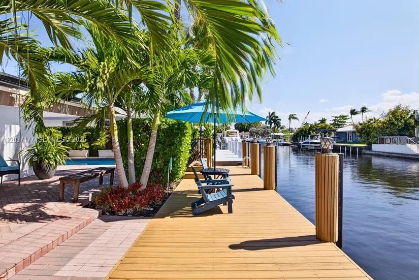 A single-story house with a flat roof, a garage, and a gated front entrance — 2125 NE 17th Ter, Wilton Manors FL 33305, WILTON MANORS, FL