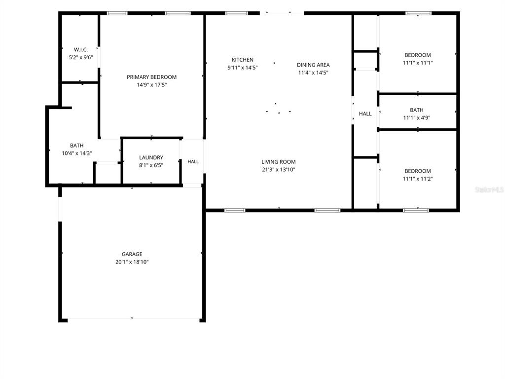 This is a floor plan showing the layout of a house with a garage — 270 LINCOLN ROAD NE, LAKE PLACID, FL