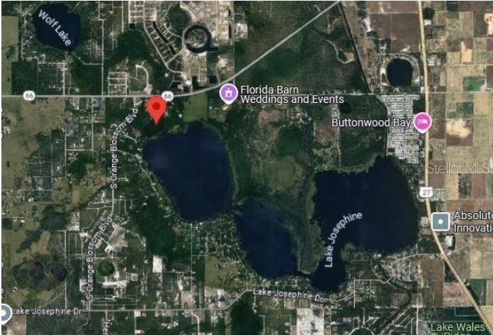 This is a map showing the location of a property near Lake Josephine — 9408 ELDER BERRY COURT, SEBRING, FL