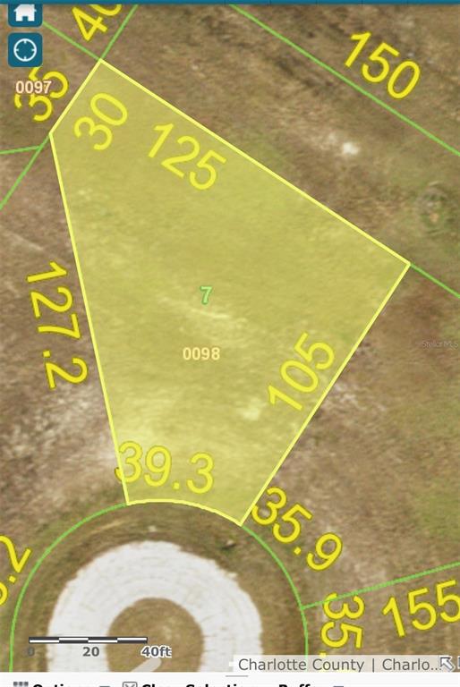 This is a map showing the property boundaries and dimensions of a vacant lot — 13 CROTON COURT, PLACIDA, FL