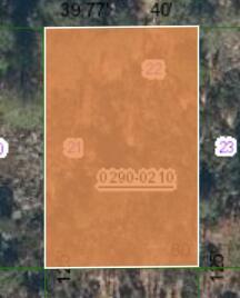 This is a map showing a rectangular land parcel with dimensions and lot numbers — 000 Unassigned Location, FL 32148, FL