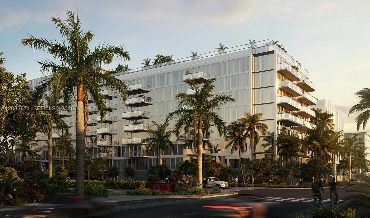 This is a digital rendering of a modern multi-story apartment building with glass balconies — 1176 97th St # 403, Bay Harbor Islands FL 33154, BAY HARBOR ISLANDS, FL