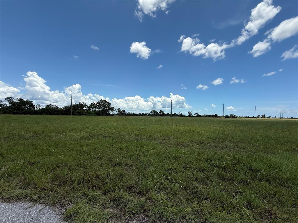 A wide, grassy field under a bright blue sky with scattered white clouds — 12439 GREENLING WAY, PLACIDA, FL