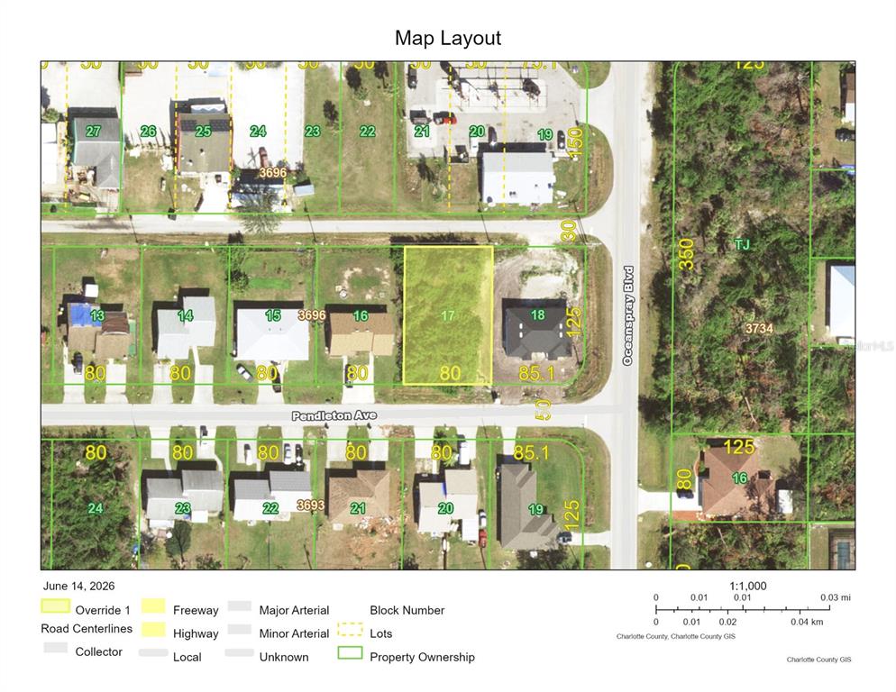 This is a map layout showing residential lots and property boundaries along Pendleton Avenue — 11256 PENDLETON AVENUE, ENGLEWOOD, FL