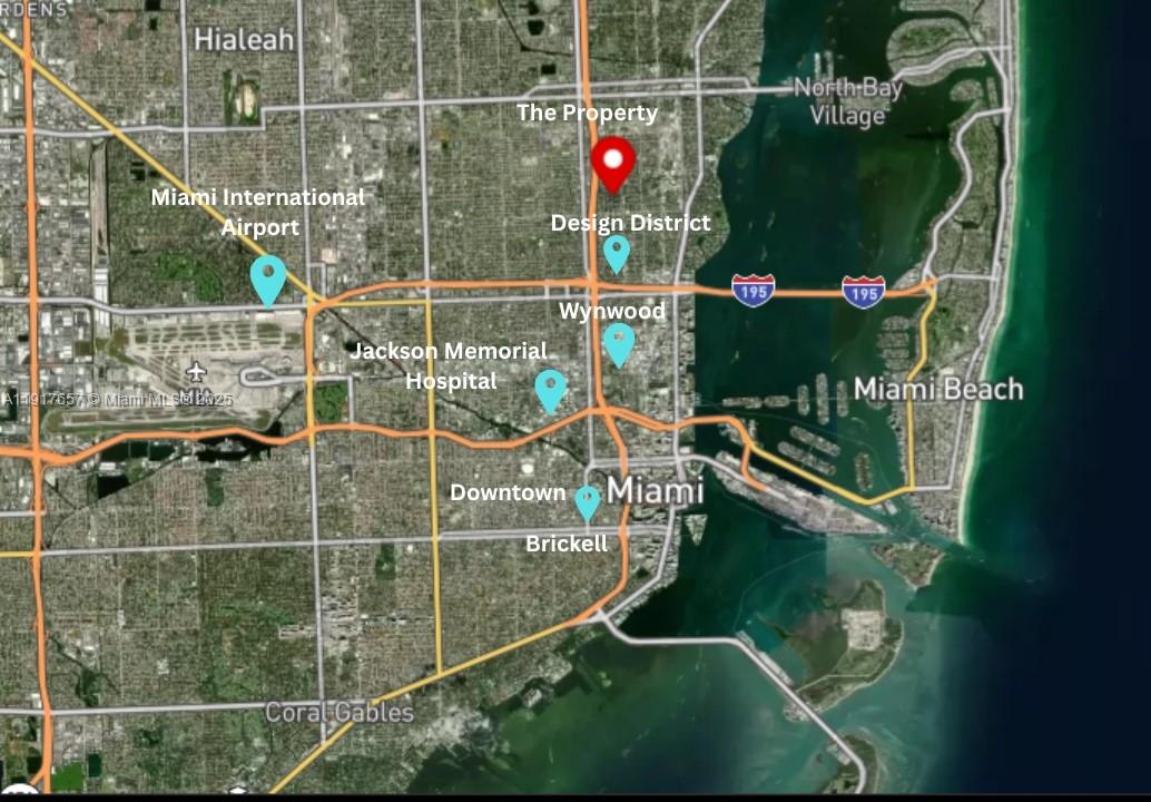 This map shows the location of a property in relation to various Miami landmarks — 305 NW 58th St, Miami FL 33127, MIAMI, FL