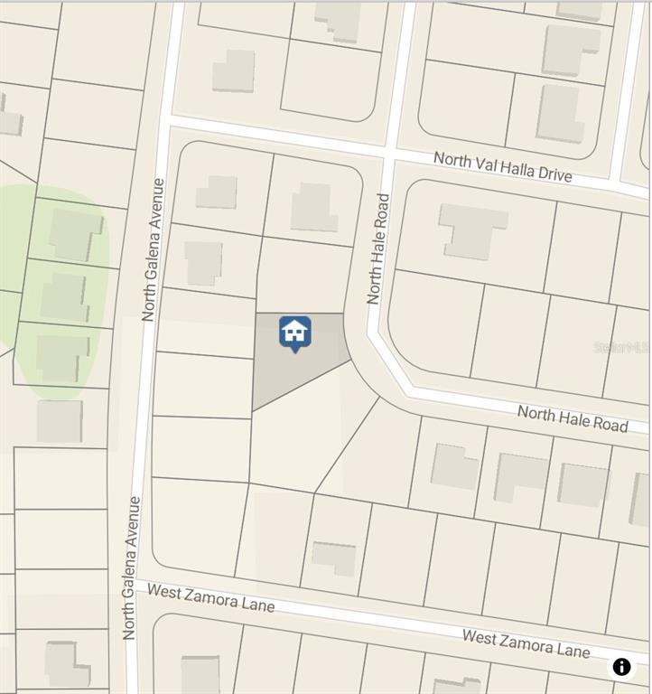 This is a map showing a property location at the intersection of several streets — 7852 N HALE ROAD, CITRUS SPRINGS, FL
