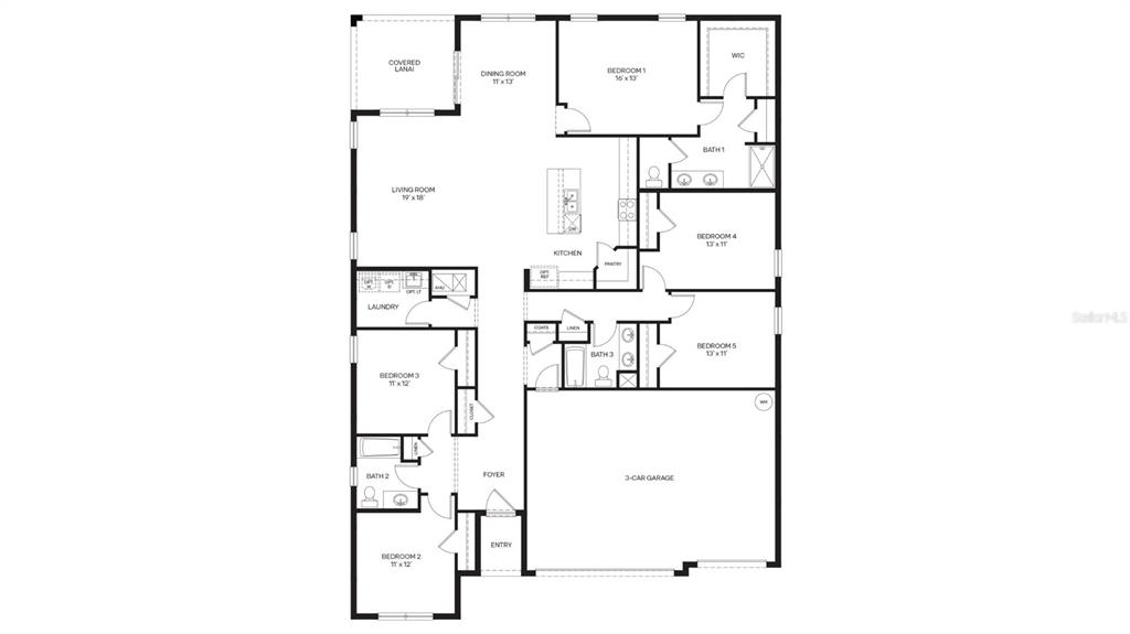 A hallway with light wood-look flooring leads to several rooms with white doors and walls — 17521 WHISKEY CREEK TRAIL, PARRISH, FL