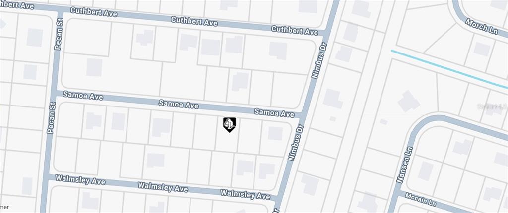 This is a map showing the street layout surrounding a property on Samoa Avenue — Lot#13 SAMOA AVENUE, NORTH PORT, FL