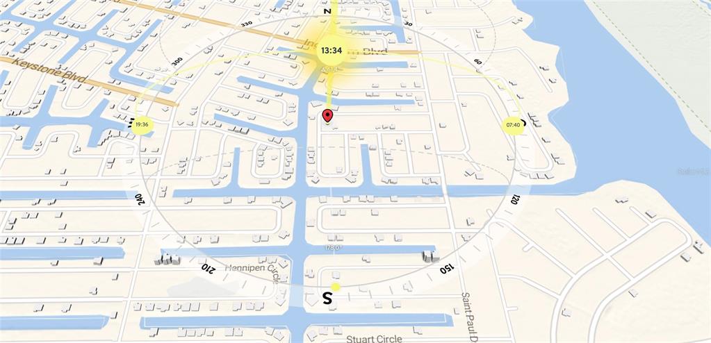 This is a map showing a residential neighborhood with a red location pin — 10185 OWL HEAD CIRCLE, PORT CHARLOTTE, FL