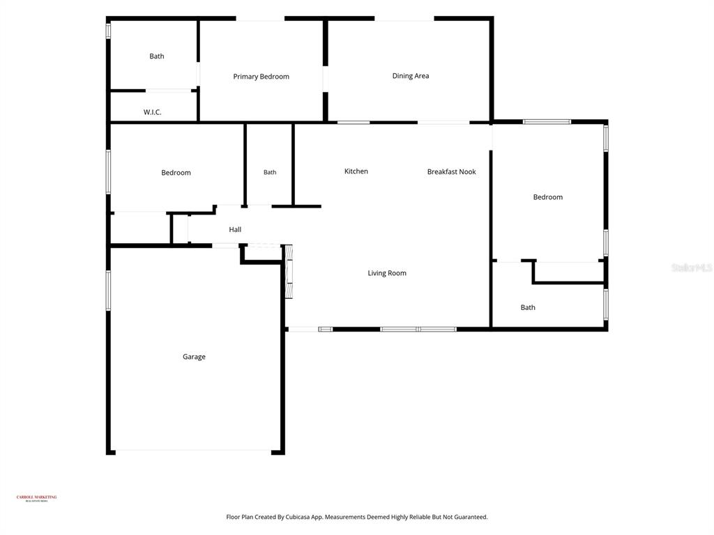 This is a floor plan of a house featuring three bedrooms, three bathrooms, and a garage — 6623 12TH TERRACE N, ST PETERSBURG, FL