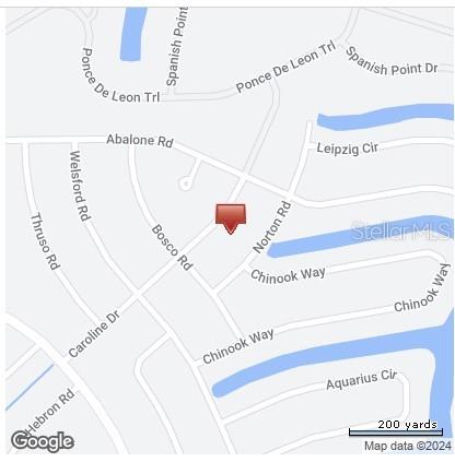 This is a map showing the location of a property near Abalone Road — 8080 CAROLINE DRIVE, PORT CHARLOTTE, FL
