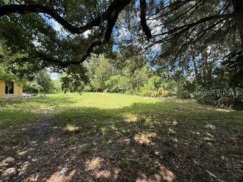 A grassy, tree-lined vacant lot with a small structure visible on the left — 00 SE 71ST AVENUE, HAWTHORNE, FL